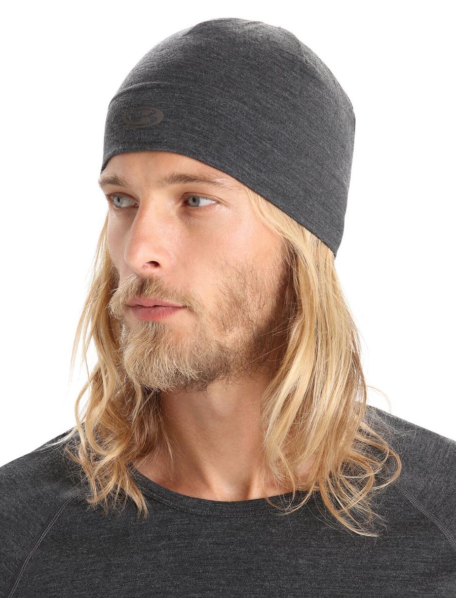 Czapki Icebreaker Unisex Merino Chase Beanie Damskie Czarne Szare | PL 1464ILHS